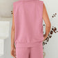 Casual Sportswear Sleeveless Shorts with Pockets Set