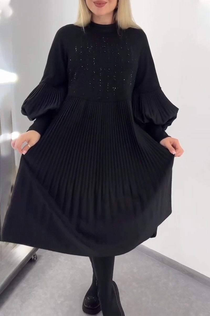 Adrienne - Tummy Covering Pleated Dress