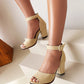 Alison Hayes™ Suede Peep Toe Heels